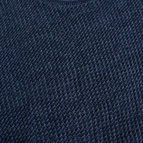 Vintage David Taylor Navy Fine Knit 3D Eclectic Grandpa V Neck Sweater Medium - Picture 9 of 9